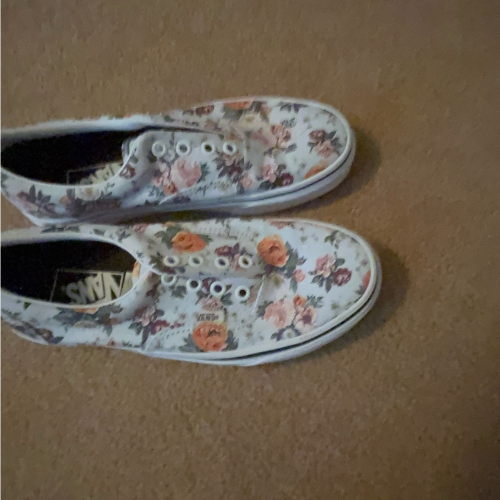 Vans Women's Floral Canvas Sneakers - White and Multicolor